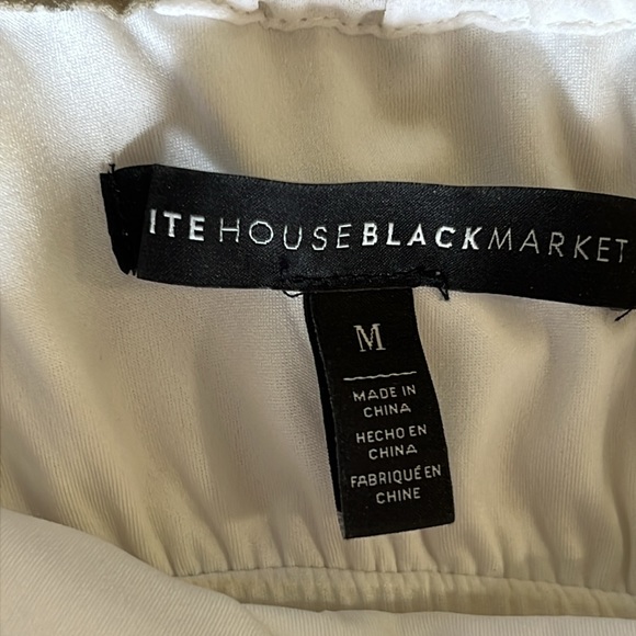 White House Black Market White Floral Print Tiered Bohemian Column Dress Medium - Picture 11 of 16